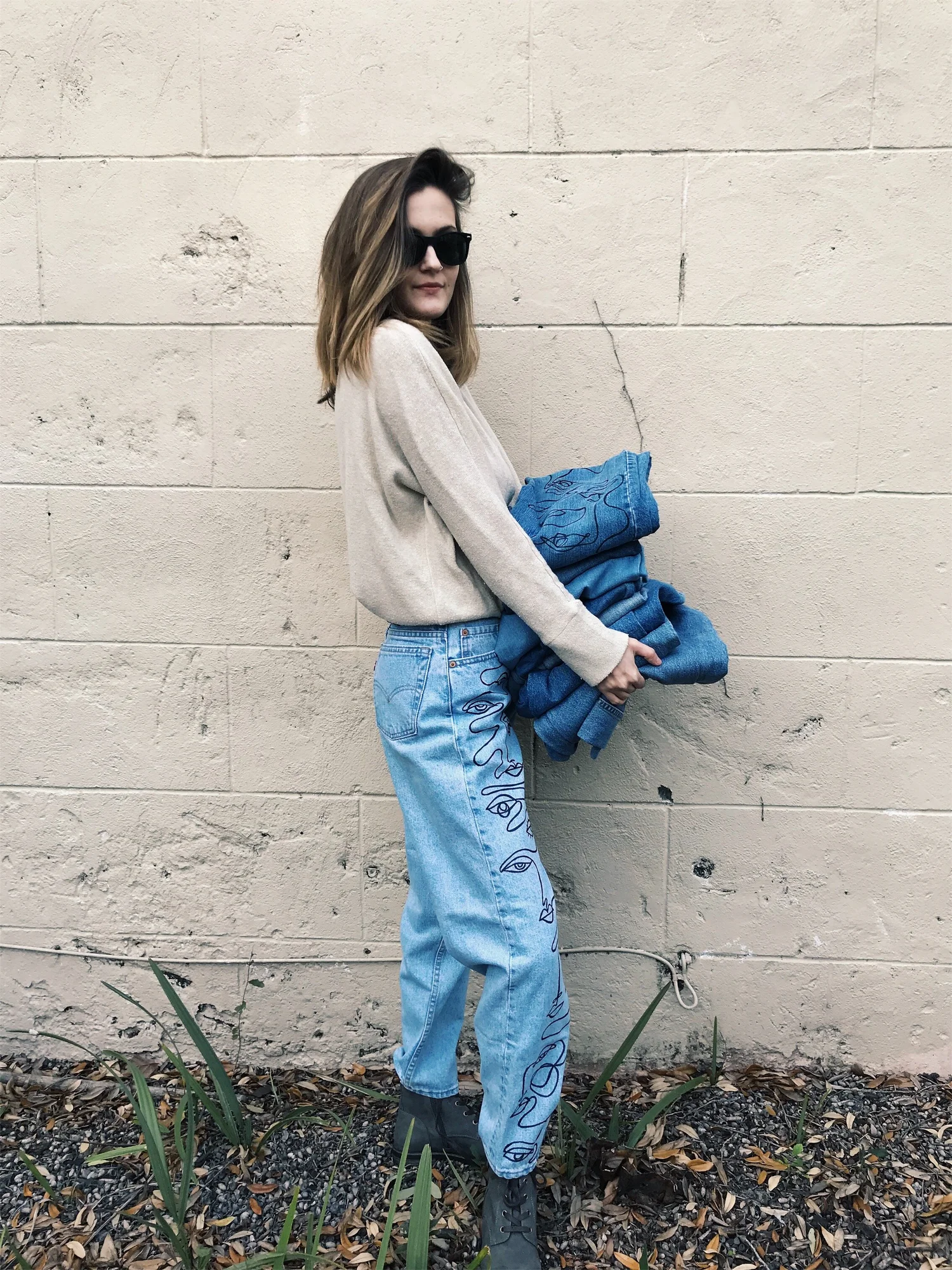 hand painted denim — Lauren Ridenour